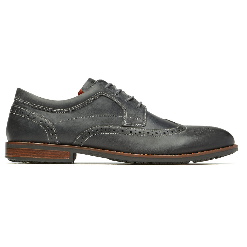 Zapatos Con Cordones Rockport Hombre Mexico - Dustyn Wingtip Grises - LEPOB7861